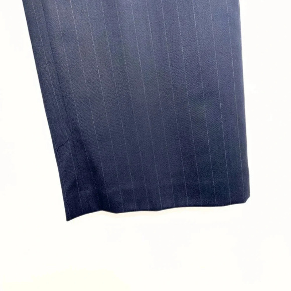 Lauren Ralph Lauren Womens Wool Pants Navy Pinstripe Corpcore Office Wear - Picture 8 of 11